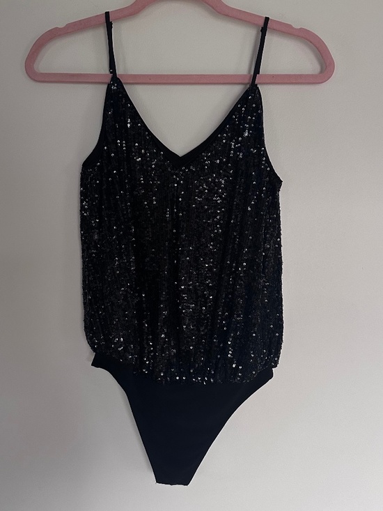 Express Black Sequin Bodysuit - XS - Picture 1 of 13